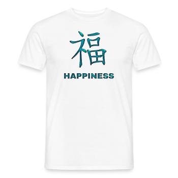 Caractère chinois bonheur joie - T-shirt homme - blanc - Devant - AI Model Male 178 dark (178cm)