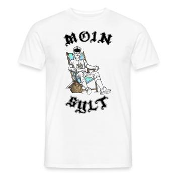 MOIN SYLT KÄPTN- Cooles Design im Retrostil - Männer T-Shirt - Weiß - Vorne - AI Model Male 178 dark (178cm)