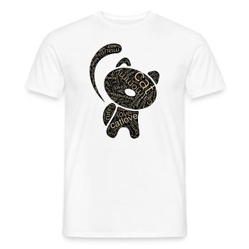 Cute Love - Maman chat - Wordcloud - Cadeau - T-shirt homme - blanc - Devant - AI Model Male 178 dark (178cm)
