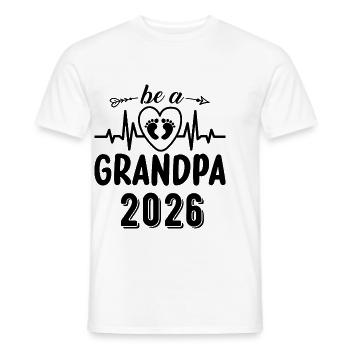 Become a Grandpa 2026 Heartbeat Design - Men's T-Shirt - white - Front - AI Model Male 178 dark (178cm)