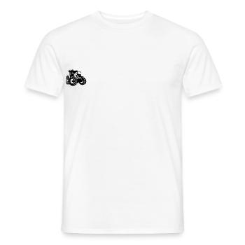 Tracteur - tracteur - remorqueur - agriculteur - T-shirt homme - blanc - Devant - AI Model Male 178 dark (178cm)