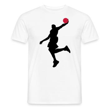 basketball - Men's T-Shirt - white - Front - AI Model Male 178 dark (178cm)