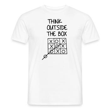 Think Outside The Box, gift tic tac toe game - Men's T-Shirt - white - Front - AI Model Male 178 dark (178cm)