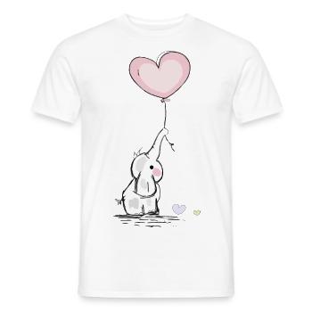 Elefant mit Herz - Männer T-Shirt - Weiß - Vorne - AI Model Male 178 dark (178cm)