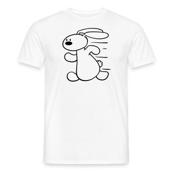 A cute rabbit runs fast - Men's T-Shirt - white - Front - AI Model Male 178 dark (178cm)