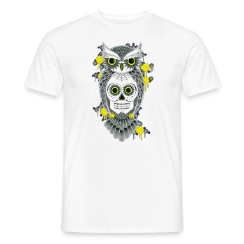 Owl - Men's T-Shirt - white - Front - AI Model Male 178 dark (178cm)