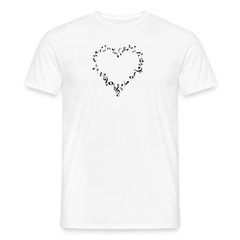 Notes de musique - T-shirt homme - blanc - Devant - AI Model Male 178 dark (178cm)