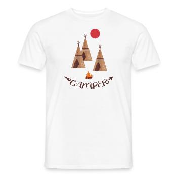camping indianderzelt biwak outdoor zelten - Männer T-Shirt - Weiß - Vorne - AI Model Male 178 dark (178cm)