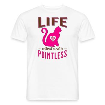 ROSE une vie sans chat est un amour de chat inutile - T-shirt homme - blanc - Devant - AI Model Male 178 dark (178cm)