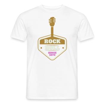 ROCK 'N' ROLL SINCE 1970 - Men's T-Shirt - white - Front - AI Model Male 178 dark (178cm)