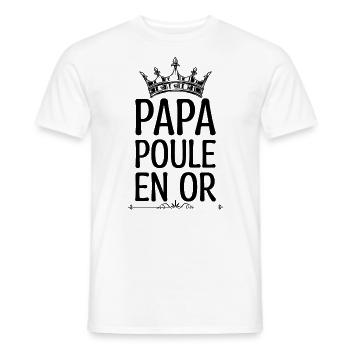 Fête des pères, Papa Poule en or cadeau pour papa - T-shirt homme - blanc - Devant - AI Model Male 178 dark (178cm)