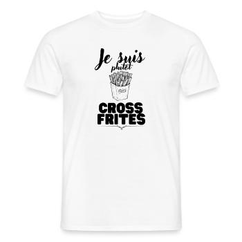 Je suis plutôt Cross frites ! sport & humour - T-shirt homme - blanc - Devant - AI Model Male 178 dark (178cm)