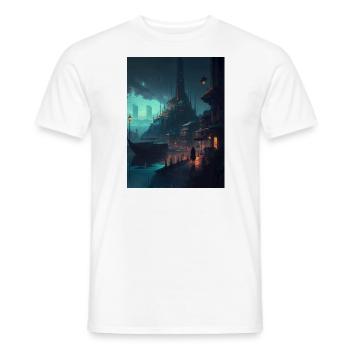 Ville futuriste - T-shirt homme - blanc - Devant - AI Model Male 178 dark (178cm)
