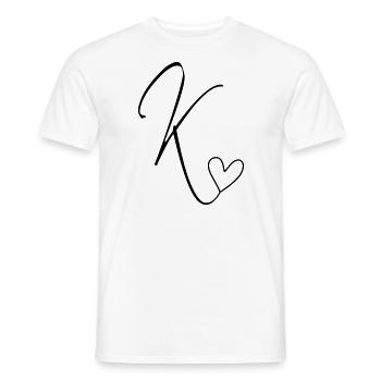 Buchstabe K Buchstabe-K Kalligrafie - Männer T-Shirt - Weiß - Vorne - AI Model Male 178 dark (178cm)