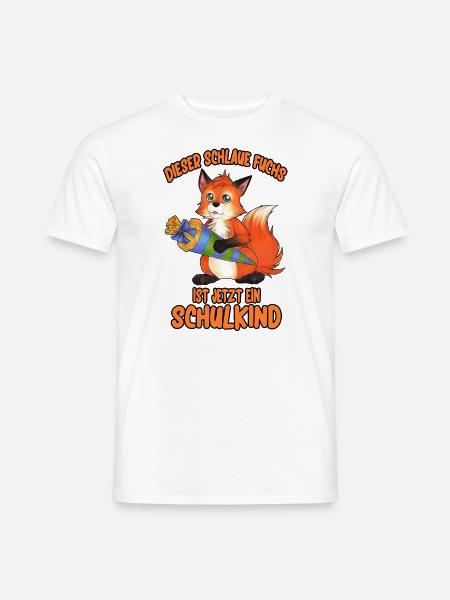 Dieser schlaue Fuchs ist jetzt ein Schulkind! - Männer T-Shirt - Weiß