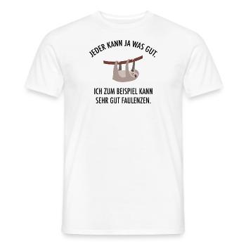 Ich Kann Sehr Gut Faulenzen - Faultier Spruch - Männer T-Shirt - Weiß - Vorne - AI Model Male 178 dark (178cm)