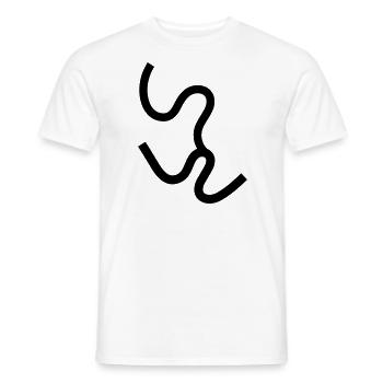 lignes aléatoires de forme de ligne - T-shirt homme - blanc - Devant - AI Model Male 178 dark (178cm)