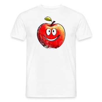 Happy Apple - Men's T-Shirt - white - Front - AI Model Male 178 dark (178cm)