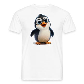süßer Pinguin für Kinder - Männer T-Shirt - Weiß - Vorne - AI Model Male 178 dark (178cm)