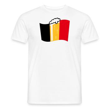 Belgium Beer Flag (Nation Of Beer / Beerland / 3C) - Men's T-Shirt - white - Front - AI Model Male 178 dark (178cm)