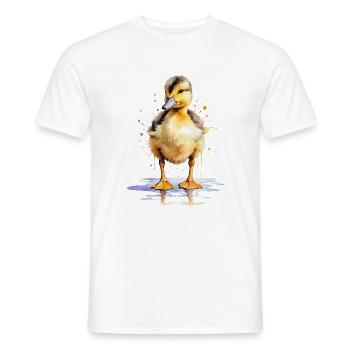Aquarell-Niedlichkeit: Malen Sie ein verspieltes Entlein - Männer T-Shirt - Weiß - Vorne - AI Model Male 178 dark (178cm)