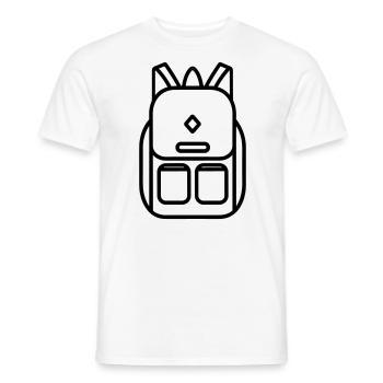 Sac à dos - T-shirt homme - blanc - Devant - AI Model Male 178 dark (178cm)