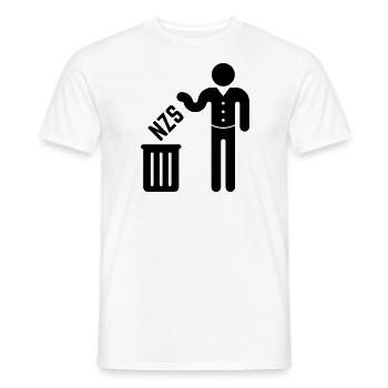 NZS in die Mülltonne / den Müll! (Gegen Rechts, B) - Männer T-Shirt - Weiß - Vorne - AI Model Male 178 dark (178cm)