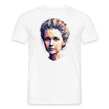 Portrait Marie Curie Polygon Kunst - Männer T-Shirt - Weiß - Vorne - AI Model Male 178 dark (178cm)