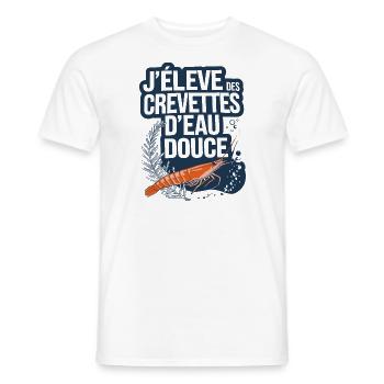J'élève des crevettes d'eau douce - T-shirt homme - blanc - Devant - AI Model Male 178 dark (178cm)