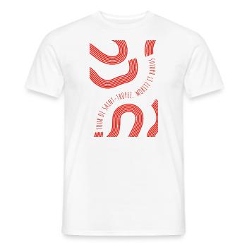 Tour de Saints - Men's T-Shirt - white - Front - AI Model Male 178 dark (178cm)