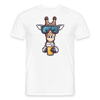 Girafe Après-Ski Bière Bande Dessinée - T-shirt homme - blanc - Devant - AI Model Male 178 dark (178cm)