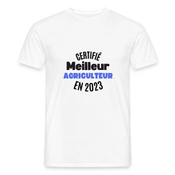 certifié meilleur agriculteur en 2023 - T-shirt homme - blanc - Devant - AI Model Male 178 dark (178cm)