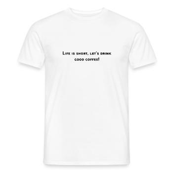Design drôle café - T-shirt homme - blanc - Devant - AI Model Male 178 dark (178cm)