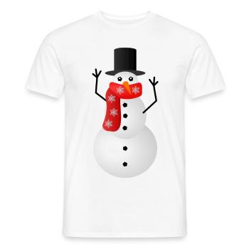 Pull de Noël - bonhomme de neige - T-shirt homme - blanc - Devant - AI Model Male 178 dark (178cm)