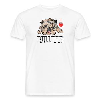 Bulldog Bulldogge - T-shirt homme - blanc - Devant - AI Model Male 178 dark (178cm)