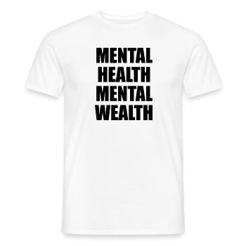 Santé mentale Richesse mentale - T-shirt homme - blanc - Devant - AI Model Male 178 dark (178cm)