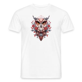 Eule geometrisch - Männer T-Shirt - Weiß - Vorne - AI Model Male 178 dark (178cm)