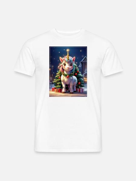 Weihnachten Einhorn Blankovorlage 1.7 - Männer T-Shirt - Weiß