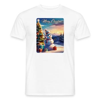 Christmas Snowman Design 1.3 - Men's T-Shirt - white - Front - AI Model Male 178 dark (178cm)