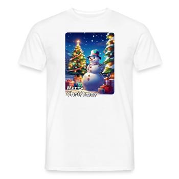 Christmas Snowman Design 1.2 - Men's T-Shirt - white - Front - AI Model Male 178 dark (178cm)