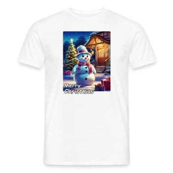 Christmas Snowman Design 1.6 - Men's T-Shirt - white - Front - AI Model Male 178 dark (178cm)
