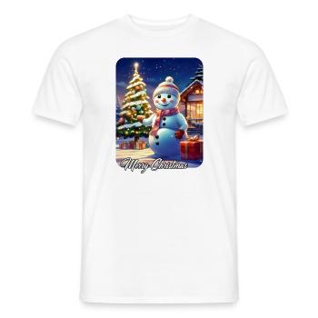 Christmas Snowman Design 1.1 - Men's T-Shirt - white - Front - AI Model Male 178 dark (178cm)