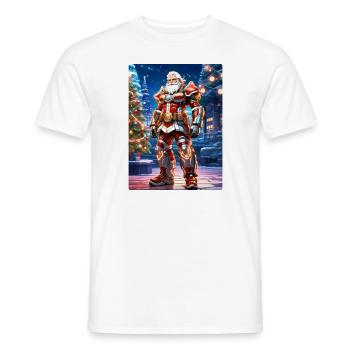 Weihnachten Cyberpunk Weihnachtsmann 1.6 - Männer T-Shirt - Weiß - Vorne - AI Model Male 178 dark (178cm)