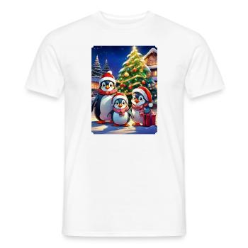 Weihnachten Pinguin Familie 1.7 - Männer T-Shirt - Weiß - Vorne - AI Model Male 178 dark (178cm)