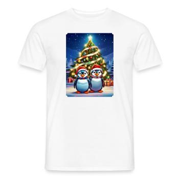 Weihnachten Pinguin Familie 1.8 - Männer T-Shirt - Weiß - Vorne - AI Model Male 178 dark (178cm)