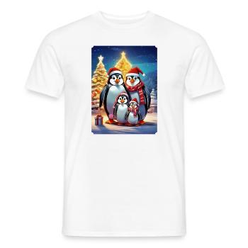 Weihnachten Pinguin Familie 1.4 - Männer T-Shirt - Weiß - Vorne - AI Model Male 178 dark (178cm)