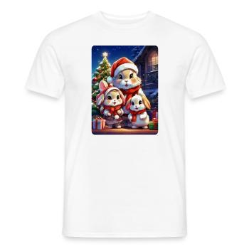 Weihnachten Hasen Familie 1.6 - Männer T-Shirt - Weiß - Vorne - AI Model Male 178 dark (178cm)