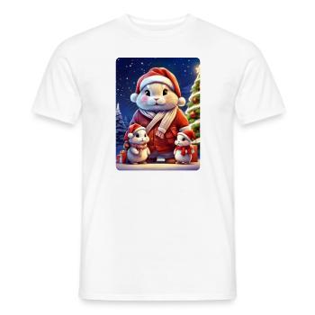 Weihnachten Hasen Familie 1.2 - Männer T-Shirt - Weiß - Vorne - AI Model Male 178 dark (178cm)