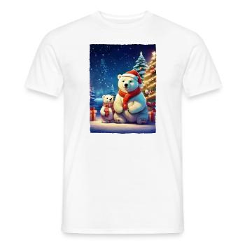 Christmas Polar Bear 1.5 - Men's T-Shirt - white - Front - AI Model Male 178 dark (178cm)