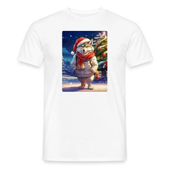 Loup de Noël 1.2 - T-shirt homme - blanc - Devant - AI Model Male 178 dark (178cm)